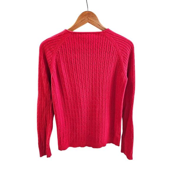 Liz Claiborne Zip-Up Ribbed Cardigan Sweater Red Size M - Picture 2 of 4